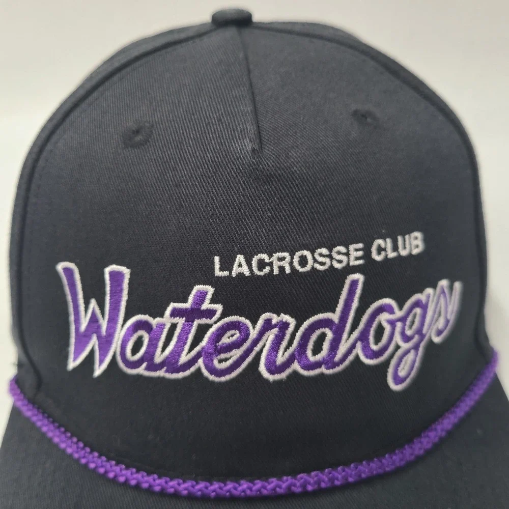 Philadelphia Waterdogs Hat Snapback Black Purple Rope PLL Lacrosse Script Men